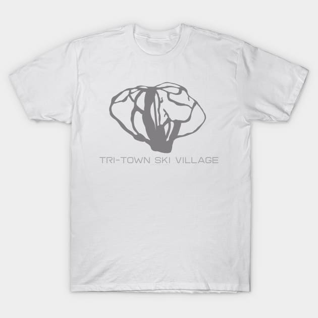 Tri-Town Ski Village Resort 3D T-Shirt by Mapsynergy